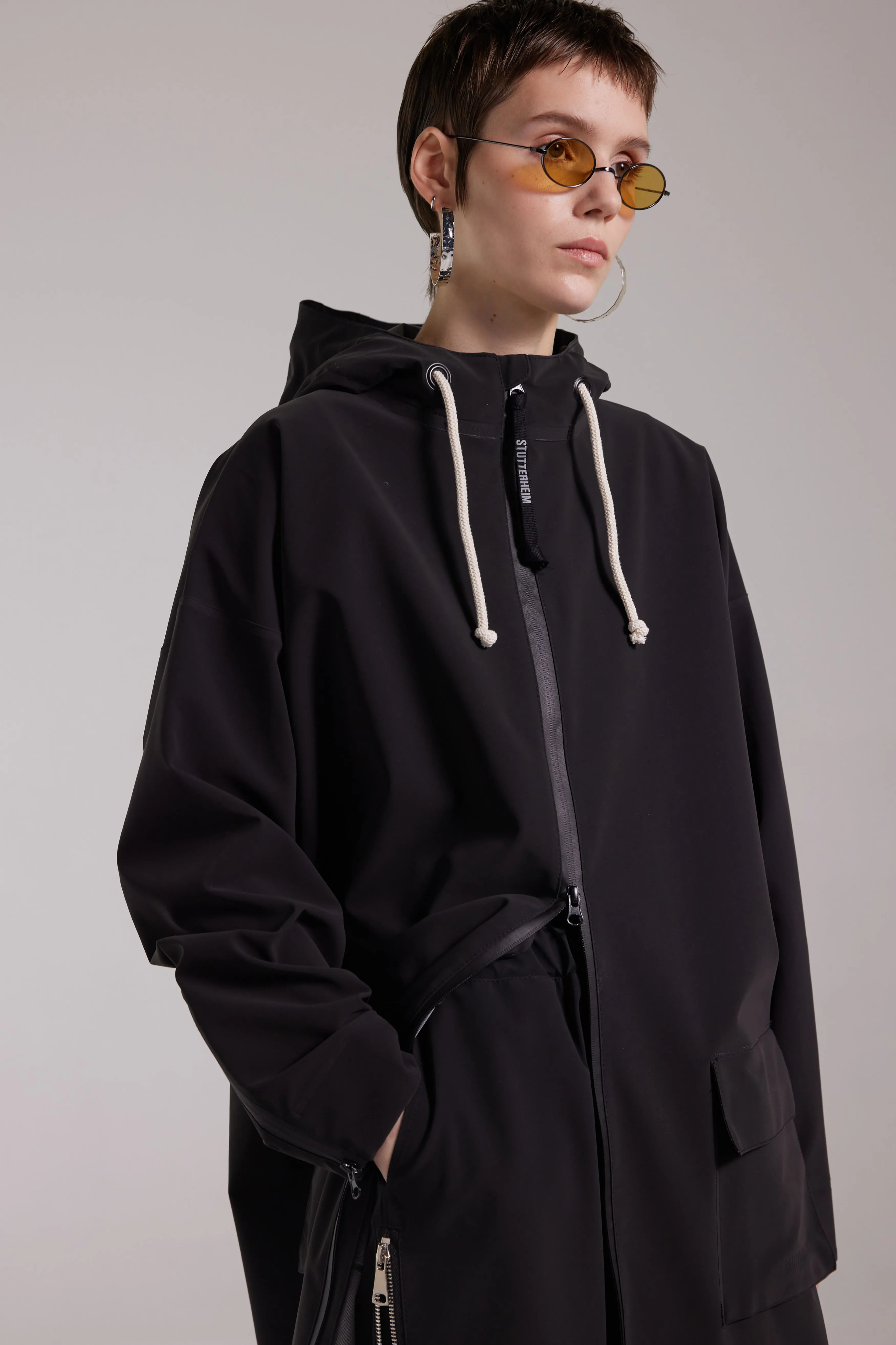 STUTTERHEIM Sandviken Long Zip Matte Raincoat^Women Jackets·Long Raincoats