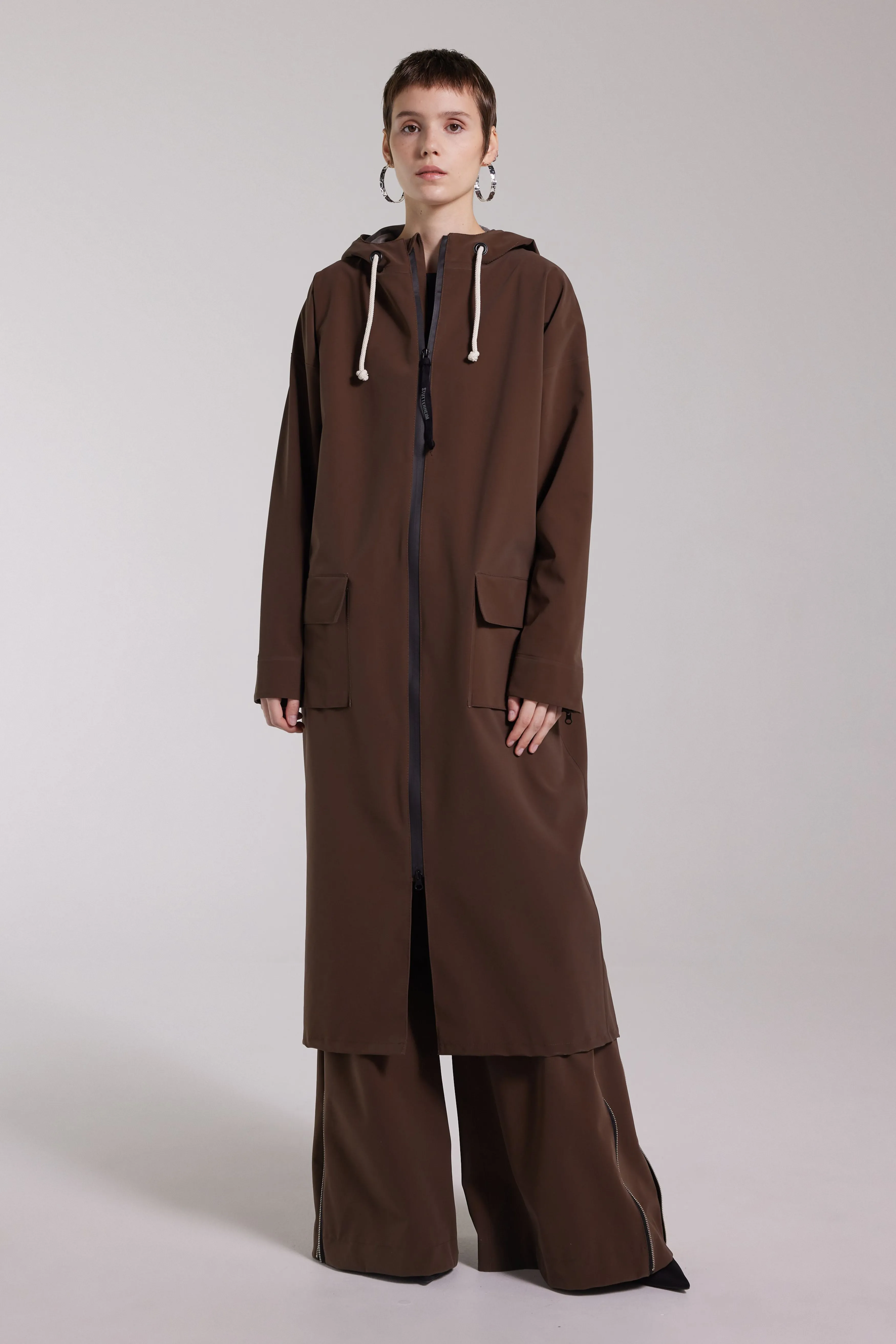 STUTTERHEIM Sandviken Long Zip Matte Raincoat^Women Jackets·Long Raincoats